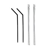 FX-PLUS-BK/250 Πακέτο 250 Χάρτινα Καλαμάκια, Μαύρα, 2 φύλλων, 220x5.5mm, Frappe, Σπαστά, 1/1 χαρτί