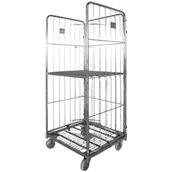 1EXCA040136111 Τρόλεϊ λινών με 1 ράφι, 72x80x160cm, γαλβανιζέ, Ιταλικής κατασκευής