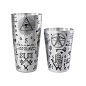 LUMIAN.0379 Shaker Alchemy Yokai Boston Tin 28oz/17.5cm & Half Tin 18oz/12.5cm, INOX 18/10, μαυρο, Lumian