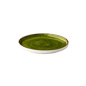 QU92060 Πιάτο πορσελάνης με κάθετο rim, φ25.4cm, Σειρά Jersey, πράσινο, Q AUTHENTIC
