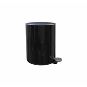 LENOX-E66-06/BK Κάδος απορριμάτων με πεντάλ 5 λίτρων, φ21xΥ28cm, πλαστικός, μαύρος