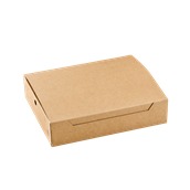 P012638 Χάρτινη συσκευασία Easy-Open Kraft, για κρέπες/βάφλες, 22x18x5.5cm, μιας χρήσης, ROIS Bros