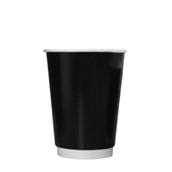 EM-DW-12OZ/BK Ποτήρι Ζεστών και Κρύων Χάρτινο, διπλού τοιχώματος, Μαύρο, 12oz
