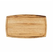 KAS-020302 Ξύλινο πλατό οβάλ, με λούκι,, ξύλο Καστανιάς, 32x19cm