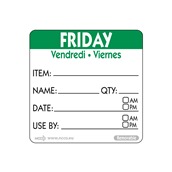 NCCO.RIDU2205 Ρολό 500 ετικέτες HACCP, Friday, 5x5cm, πράσινη, NCCO