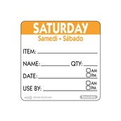 NCCO.RIDU2206 Ρολό 500 ετικέτες HACCP, Saturday, 5x5cm, πορτοκαλί, NCCO