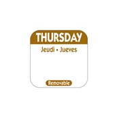 NCCO.R104 Ρολό 1000 ετικέτες HACCP, Thursday, 2.5x2.5cm, καφέ, NCCO