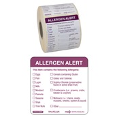 NCCO.RALRG22 Ρολό 500 ετικέτες HACCP, Αλεργιογόνων, 5x5cm, μωβ, NCCO