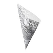 H6602 Κώνος σερβιρίσματος χάρτινος Στεγανός, χωρητικότητας 400gr, 24x34cm, 70gr/m2, σχέδιο εφημερίδας, Leone