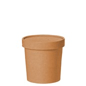 H0720 Χάρτινο κύπελλο Kraft με καπάκι, 350ml, 9x8,5cm, αντοχή έως 70°C, Leone