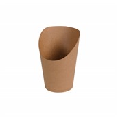 BKCCHIP-125 Χάρτινη Συσκευασία Scoop Πατάτας, φ7/8.5xΥ12.5cm, Kraft