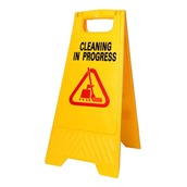 CFLS/24WF Πλαστική σήμανση δαπέδου, κίτρινη, "CLEANING IN PROGRESS", 61cm/24"