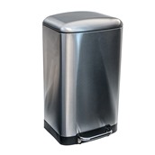 ES/01-0172 Καδος Απορριματων 30lt ορθογώνιος, soft-close, 32x34.3xΥ61.5cm, INOX ματ, με pedal, ESTIA