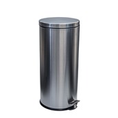 ES/01-1759 Καδος Απορριματων 30lt, φ31xΥ64.5cm, INOX σατινέ, με pedal, ESTIA
