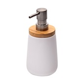 ES/02-4569 Αντλία σαπουνιού Bamboo/Πορσελάνη  λευκή, φ8xΥ17.5cm, ESTIA