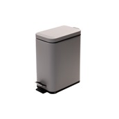 ES/02-5573 Κάδος πεντάλ 5lt Slim, 14x28xΥ31cm, Soft Close, μπεζ ματ, μεταλλικός, ESTIA