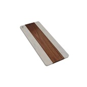E-4162/WH Μαρμάρινο πλατό σερβιρίσματος 16x35cm, συνδυασμός λευκό μάρμαρο/ξύλο