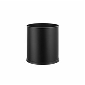 RD03 Καλάθι δωματίου, φ22.5xΥ25.5cm, INOX & συνθ. δέρμα, μαύρο