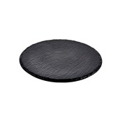 GRM-453/BLACK Πιατέλα (Δίσκος) μελαμίνης, φ30xΥ2cm, 460gr, μαύρη