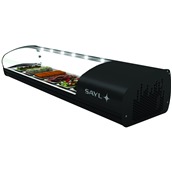 SK6P Ψυχόμενη βιτρίνα, φωτιζόμενη με LED, 143.8x39.5x27cm, +2/+6°C, SAYL