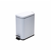 ES/02-5559 Κάδος πεντάλ 5lt Slim, 14x28xΥ31cm, Soft Close, λευκό ματ, μεταλλικός, ESTIA