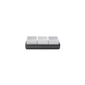 IS.052004 Σετ πορσελάνης, δίσκος 13x5xΥ3.5cm με 3 μπωλ 4x4xΥ2.8cm, In Situ