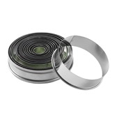 673416 Πακέτο 14 κουπάτ στρογγυλά INOX, με λεία κόψη, φ19 έως 112mm, ύψος 35mm, HENDI