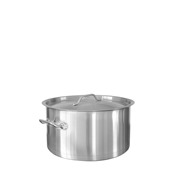 SD13222 Χύτρα INOX ρηχή, με καπάκι, φ32xΥ22cm, (17Lt)