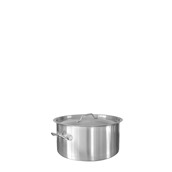 SD12416 Χύτρα INOX ρηχή, με καπάκι, φ24xΥ15,5cm, (7Lt)