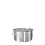 SD12818 Χύτρα INOX ρηχή, με καπάκι, φ28xΥ18cm, (12Lt)