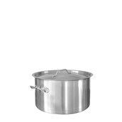 SD13021 Χύτρα INOX ρηχή, με καπάκι, φ30xΥ21cm, (16Lt)