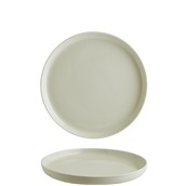 GRO25DZ Πιάτο ρηχό πορσελάνης 25cm, με κάθετο γείσο, Σειρά Ground, κρεμ, BONNA