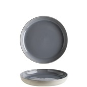 GRSGRO24CK Πιάτο βαθύ πορσελάνης 24cm, με κάθετα πλαινά, Σειρά Ground, γκρι, BONNA