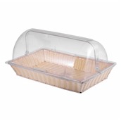 WH-P2204 Ψωμιέρα Rattan (PP) με Διάφανο Καπάκι Roll-Top(PC), GN1/1, 52.5x32.5xΥ26cm, Υψηλής Αντοχής, Μπεζ
