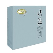 O404F180060A98 Πακέτο 60 Χαρτοπετσέτες FSC, Super Απαλές Vel-One, 40x40cm, ασημί μεταλλικό, Okay Italy
