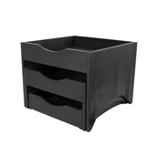 BQ103B Ξύλινο Σταντ Μπουφέ 3 επιπέδων, 39.5x39.5x32cm, Black Lacquer, SELECT CONCEPT
