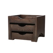 BQ103H Ξύλινο Σταντ Μπουφέ 3 επιπέδων, 39.5x39.5x32cm, Havana Black, SELECT CONCEPT