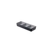 T8554 Μπωλ μελαμίνης 3 τμημάτων, 17.5x6.5xΥ2.5cm, Δίχρωμο γκρι ανοιχτό/σκούρο, Leone
