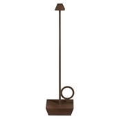 4140317001 Επιτραπέζιο φωτιστικό LED, BUGIA, Corten, φ8x32cm, επαναφορτιζόμενο, αλουμινίου, Broggi