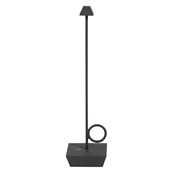 4140217001 Επιτραπέζιο φωτιστικό LED, BUGIA, γκρι, φ8x32cm, επαναφορτιζόμενο, αλουμινίου, Broggi