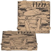 44x44x4.2/HANDS Κουτί Πίτσας Μικροβέλε HANDS DESIGN, Kraft, 44x44x4.2cm
