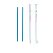 DS-BIO-BU/500 Πακέτο 500 Χάρτινα Καλαμάκια, Μπλε, 3 φύλλων, 180x4mm, Espresso, Ίσια, 1/1 χαρτί