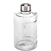 BARREL-900ML Φιάλη γυάλινη Barrel, 900ml, φ10x19.10cm, με ασημί καπάκι