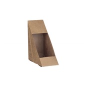 QWSTSFSC Χάρτινo κουτί Kraft τρίγωνο με παράθυρο rPet, 12x12x5.2cm, μιας χρήσης, Intertan