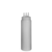 JD-JSP24 Πλαστικό μπουκάλι κετσαπ/μουστάρδας 24oz (708 ml) Squeeze, με τριπλή μύτη, διάφανο