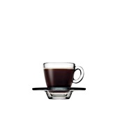 PAS.95756/OEM Γυάλινη κούπα Tempered με πιατάκι , 7.2cl, Pasabahce
