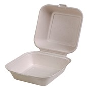 026.02.020 Σκεύος ζαχαροκάλαμου 23x23x8cm, με ενσωματωμένο καπάκι