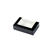 P013079 Κουτί EASY-OPEN (αυτόματο) ζαχαροπλαστικής με παράθυρο, 22x13x4.5cm, μαύρο, ROIS Bros