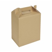 P009617 Χάρτινη τσάντα Lunch Box, Kraft, 19x13x22.5cm, μιας χρήσης, ROIS Bros