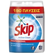 SKIP-101107665/12.35KG Σκόνη πλυντηρίων ρούχων 12.35KG, 190 πλύσεις, με ένζυμα, Active Powder, SKIP